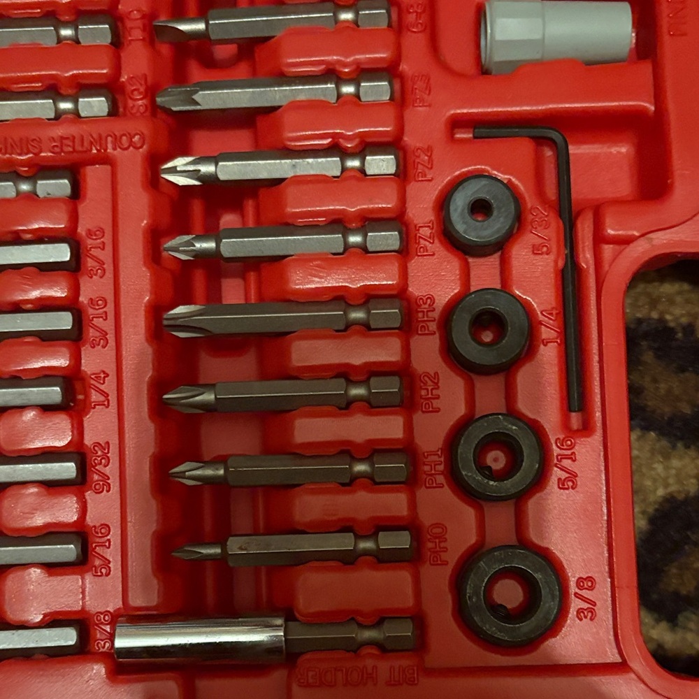 Comprehensive Red Drill Bit Set with Case - Picture 4 of 4